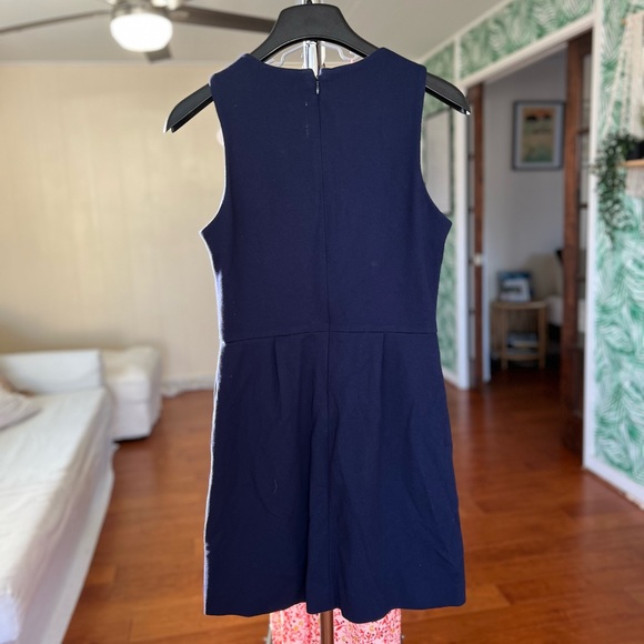 Madewell Navy Blue A Line Sheath Sleeveless Dress Fitted Tailored Sz M - Picture 3 of 5